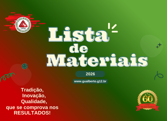 Lista de Materiais para o Ano Letivo de 2026 Colgio So Joo Gualberto